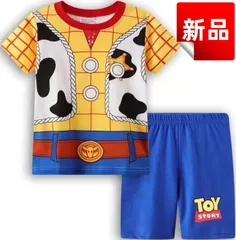 ✨新品✨ トイストーリー ウッディ コスプレ 半袖パジャマ 上下セット 子供 キッズ ベビー 男の子 コスチューム 部屋着 ルームウェア 寝巻き カウボーイ コットン プレゼント 夏用 100cm 110cm 120cm 130cm 140cm