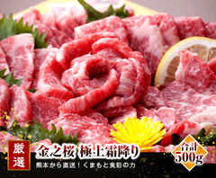 【 純国産 金の桜 】極上霜降りセット  合計500g ( 醤油付)