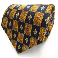 ヴァレンチノ ブランド ネクタイ チェック柄 小紋柄 ダイヤ柄 格子柄 シルク イタリア製 PO メンズ ネイビー Valentino 【中古】