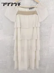 ◇ UNTITLED アンタイトル フレンチスリーブ 膝丈 ワンピース サイズ2 ベージュ レディース 【中古】 【1002801433284】