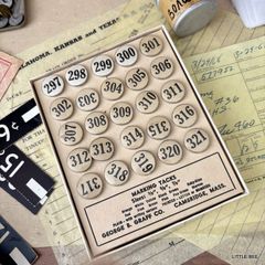 469・R-1990　アメリカ　マーキングタック　　1箱（25個）ヴィンテージ　アンティーク　サビ　インダストリアル　刻印　蚤の市　ナンバー　数字　アメリカ雑貨　画鋲　ピン　インテリア　アメカジ