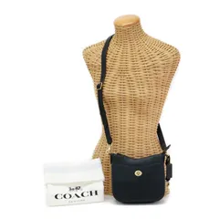 コーチ COACH スモールチェイス クロスボディ ポリッシュド ペブル レザー CC390 ポシェット ミニバッグ ショルダーバッグ 斜めかけ メンズ レディース ブラック 新品同様 中古 mbc17001