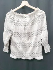 ◇ ⊂ SENSE OF PLACE by URBAN RESEARCH 2WAY レース 七分袖 カットソー サイズF ベージュ系 レディース メンズ P  【1407260043072】