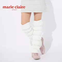 新品未使用！ 中綿レッグウォーマー ホワイト 白 レディース  ゴルフウェア 裏起毛 保温 暖かい 長さ調節可能  防寒  スポーツ アウトドア marie claire マリクレール  フリーサイズ 732924 秋 冬