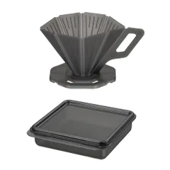 ☆ グレー ☆ QAHWA 折り畳めるコーヒードリッパー ケース付き コーヒードリッパー キャンプ コーヒー ドリッパー 折りたたみ 折り畳み コンパクト 持ち運び 携帯 珈琲 ドリップ ハンドドリップ アウトドア 旅行 軽量 軽い 樹脂製 QAHWA カフア