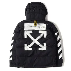 OFF-WHITE オフホワイト ジャケット ペンキアロー フード付き ダウンジャケット Diagonal Brushed Down Jacket 17AW ブラック 黒 S ブランド カジュアル ストリートのサムネイル