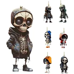 車 スケルトン キーホルダー ペンダント スカル 骸骨 ガイコツ アクセサリー ハロウィン 子供 カー用品_c