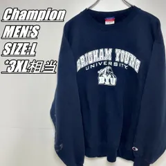 【US古着】Champion　チャンピオン　トレーナー　スウェット　カレッジロゴプリント　メンズ　サイズ表記L　3XL相当　ネイビー