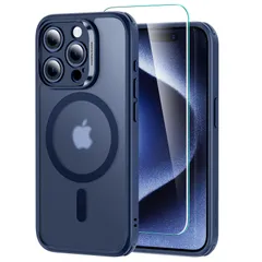 新品 【4in 1セット！保護フィルム付き】ESR iPhone 15 Pro Max ケース Magsafe対応 半透明 マットケース 画面 保護フィルム付き 米軍MIL規格 耐衝撃 傷防止 いphone15pro max ケース ストラップホール付き Cl