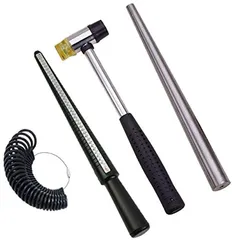 sac taske リングゲージ 指輪 サイズ棒 日本規格 計測 調整 鉄芯棒 ツール ハンマー(4点セット)