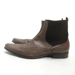 H■【44】ザラマン/ZARA MAN サイドゴア ウイングチップレザーブーツ/茶/MENS■63【中古】