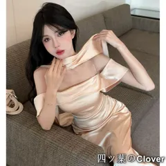 【美品・未使用新品】ロングドレス サテンシンプル パーティー美しいシルエット