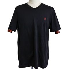 【ほぼ未使用品】ルイ ヴィトン LVサークル Tシャツ Vネック XL ブラック メンズ LVロゴ 胸刺繍 半袖シャツ 半袖Tシャツ