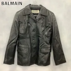 D63美品◆BALMAIN【羊革：ラム/シープ リアルファー◆レザージャケット】 D63美品◇BALMAIN【羊革：ラム/シープ リアルファー◇レザー