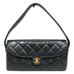 シャネル CHANEL マトラッセ レザーハンドバッグ 4番台 ブラック ゴールド金具 ラムスキン レディース ハンドバッグ