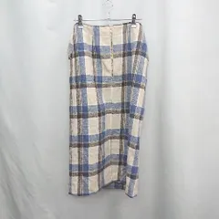◇ ⊇ le.coeur blanc ルクールブラン チェック柄 ロング丈 タイト スカート サイズ38 ベージュ ネイビー レディース E  【1505220013520】