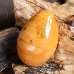 〔BIGサイズ 約11.5cm〕木目が綺麗なドットペイント 木製エッグシェイカー｜ころんと可愛い卵型マラカス・バリ島のナ