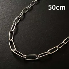 50cm シルバー オーバルチェーンネックレス メンズ ステンレス