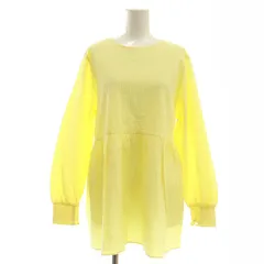 アンタイトル UNTITLED 凹凸コットン ペプラムシャツ ブラウス 2 イエロー /CX ■OS