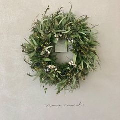 Breath of spring 春　アオモジの蕾のラウンドリース　30cm