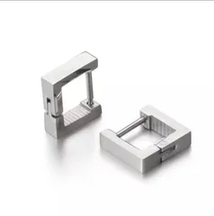 1個　18G フープ　ピアス　カラー(ステンレス　シルバー　ゴールド)　トライアングル　スクエア　四角形 簡単装着　キャッチ不要にワンタッチ　ロックピアス　ボディピアス　18ゲージ(1.0mm)