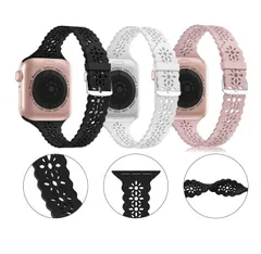 Apple Watch 全Series 交換 スリム バンド レース レース柄 花柄 シリコン メッシュ Apple Watch ベルト 49mm 45mm 44mm 42mm 41mm 40mm 38mm 時計バンド アップルウォッチバンド 腕時計ストラップ