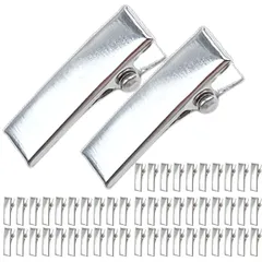 ヘアクリップ 約50個入り DIY ヘアピン 髪留め 金具 ヘアアクセサリー パーツ シルバー 2cm 20ｍｍ NYANDELMO [シルバー] [2.0㎝]