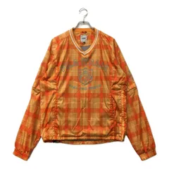 中古 メンズ フィラゴルフ FILA GOLF スニードジャック LL オレンジ Vネック 銀色裏地 防風 チェック 2WAY