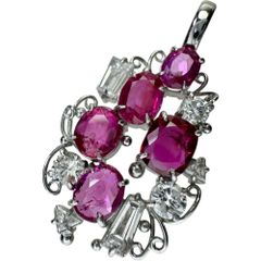 ルビー 2.23ct ダイヤモンド 0.60ct ペンダントトップ Pt900プラチナ 2.9g レディース 【中古】【真子質店】【NN】