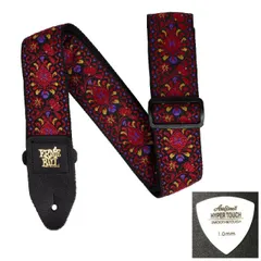 ERNIE BALL アーニーボール ストラップ EB 5369 CRIMSON ROYAL BLOOM JACQUARD STRAP ★ピック付き 【ゆうパケット】※日時指定非対応・郵便受けにお届け