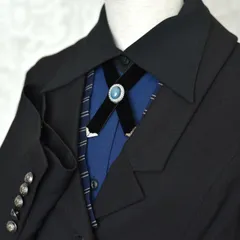 クロスタイ【海底の深淵】◆ハンドメイド 病みかわいい メンヘラ 地雷系 ゴスロリ ゴシック レトロ 洋風 新品 ユニセックス ネックレス ワンポイント シルバー