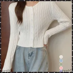 ニットカーディガン レディース アウター レディース ショート丈羽織り 薄手 クルーネック カジュアル 前開き きれいめ 無地ニットセーター おしゃれ ニットウェア 長袖 オフィスカジュアル 韓国風羽織り 秋冬
