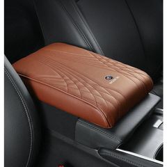 ◆ビュイック ◆ブラウン◆車 アームレストマット コンソールボックスパッド 形状記憶 肘置きカバー 収納ボックスマット 革製 高めパッド