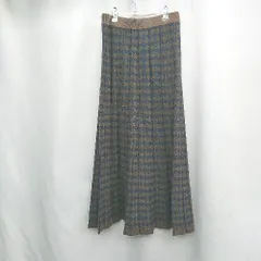 ◇ ⊇ Simplicite シンプリシテェ 千鳥柄 ロング丈 フレア スカート サイズ表記なし ブラウン ネイビー レディース E  【1505220011267】