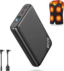 電熱ベスト 専用バッテリー 【DC12V高出力&30000mAh 大容量&PD22.5W急速充電】ヒーターベスト 専用電池 DC/USB同時出力 タイプC入出力ポート モバイルバッテリー 大容量 小型 軽量 LCD残量表示 加熱ベスト用バッテリー PSE認証済