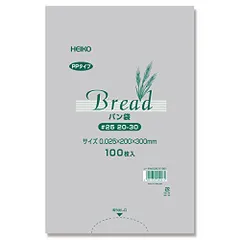 【2個セット】 シモジマ ヘイコー 食品袋 PP 食パン袋 20-30 （規格袋11号） 100枚入り ×2束 006721561 透明 厚0.025×幅200×高300mm (2)
