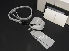 ■新品■未使用■ EMPORIO ARMANI エンポリオアルマーニ レザー AirPodsケース エアポッズケース イヤフォンホルダー グレー系 BD4859 のサムネイル