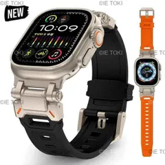 Apple Watch用ソフトストラップ 2バンド ステンレス鋼コネクター 金属 49mm  45mm  44mm  42mm iwatch 9 8 7 6 se 5 4