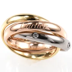 Cartier ゴールド 3連リング 4205 ☆Cartier カルティエ 4205 トリニティ リング 3連 54 約14号