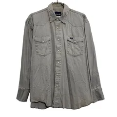 Wrangler 長袖 無地シャツ ラングラー XL~ グレー ビッグサイズ ポケット ウェスタン 古着卸 アメリカ仕入 a611-6949のサムネイル
