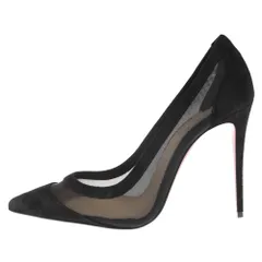 CHRISTIAN LOUBOUTIN (クリスチャンルブタン) スウェードメッシュ切替 ピンヒールパンプス ブラック レディース