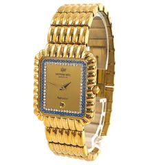 RAYMONDWEIL レイモンドウェイル 4707 18K QZ ラインストーン ゴールド文字盤 レディース腕時計 稼動品【OE-918】