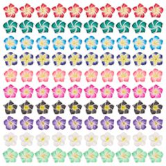 新品 SUNNYCLUE　100個10色　五樹六花　プルメリア　花　チャーム　フラワー　粘土ビーズ　ペンダント　花　イヤリング　花びら　ネックレス　ハワイアン　ポリマークレイ　パーツ　ピアス　和風　仏教　3d　樹脂粘土　UVレジン　デコ素材　キーホルダー　チョ