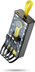 ECbest モバイルバッテリー  22.5W対応 PD20W 急速充電 真20,000mAh 4本ケーブル内蔵 6台同時充電 PSE技術適合品 LCD電量残量表示 iPad/iPhone/Android全種機器対応  軽量機内持ち込み可能安全設計＆回路保護