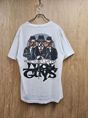 【US古着】90s USA製 TOP DAWG Wise Guys Dog T-Shirt | トップ・ドッグ 犬 ブルドッグ ギャング バッグプリント 半袖 Tシャツ シングルステッチ ホワイト L