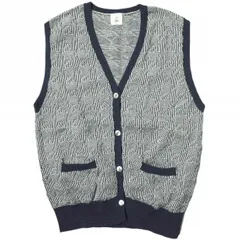 6 ROKU BEAUTY&YOUTH UNITED ARROWS ロク ビューティーアンドユース 21SS 日本製 CHIDORI KNIT VEST 千鳥格子ニットベスト 8618-299-0077 FREE NAVY セーター チェック g12214
