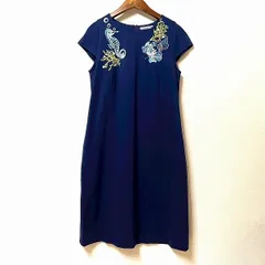 #snc ヴィヴィアンタム VIVIENNETAM ワンピース 0 紺 半袖 刺繍 貝殻 タツノオトシゴ タグ付き 新品同様 レディース [853343]のサムネイル