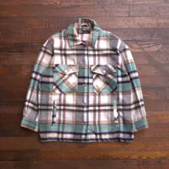 ZARA ザラ チェックフランネルシャツ トップス グリーン×ベージュ×レッド ウィメンズ メンズ ユニセックス M