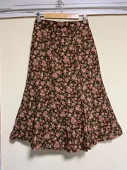 未使用品 レトロ花柄 マーメイドラインスカート