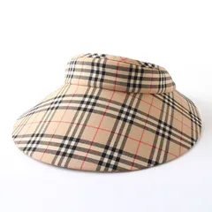 M28252 BURBERRY GOLF バーバリーゴルフ サンバイザー ノバチェック柄 56〜59cm ヴィンテージ ベージュ系 ウール